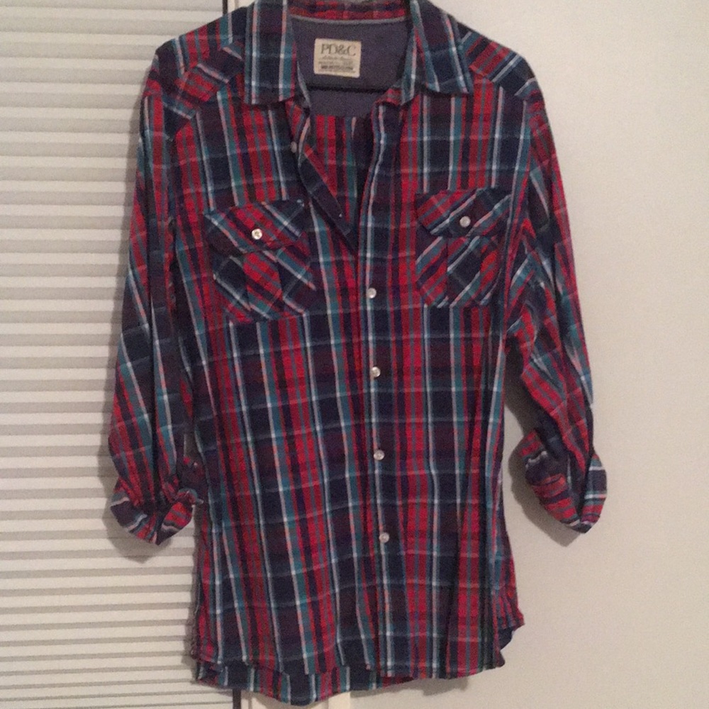 PD&C plaid button up